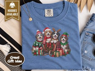 Christmas Aussiedoodle Sleigh Group doodle dog shirt - photo 6