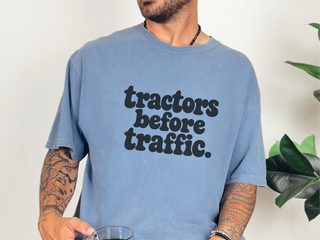 Tractors Before Traffic Lettering funny shirt - photo 5