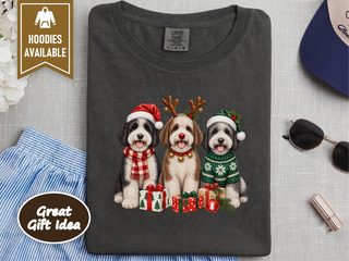 Three Sheepadoodle Christmas Dogs doodle dog shirt - photo 3
