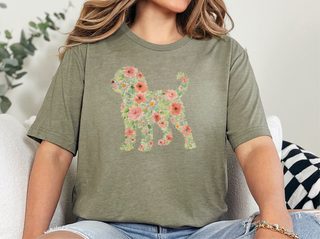 Golden Doodle Floral Silhouette doodle dog shirt - photo 5