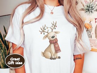 Sitting Reindeer Christmas Scarf doodle dog shirt - photo 1