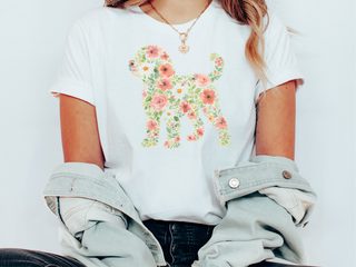 Golden Doodle Floral Silhouette doodle dog shirt - photo 2