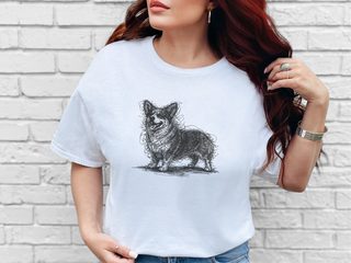 Pembroke Welsh Corgi Sketch funny shirt - photo 1