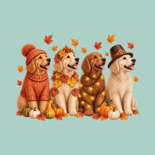 Festive Autumn Golden Retrievers - Fall Golden Retriever Shirt