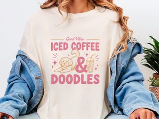 Iced Coffee, Doodles & Good Vibes doodle dog shirt - photo 8