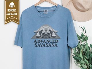 Pug Advanced Savasana Yoga doodle dog shirt - photo 7