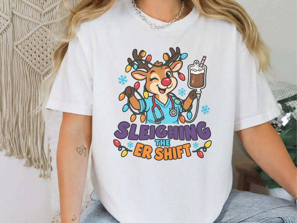 Reindeer Nurse Sleighing Er Shift Er Christmas Shirt Nurse Top
