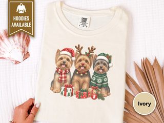 Festive Christmas Yorkie Trio doodle dog shirt - photo 8
