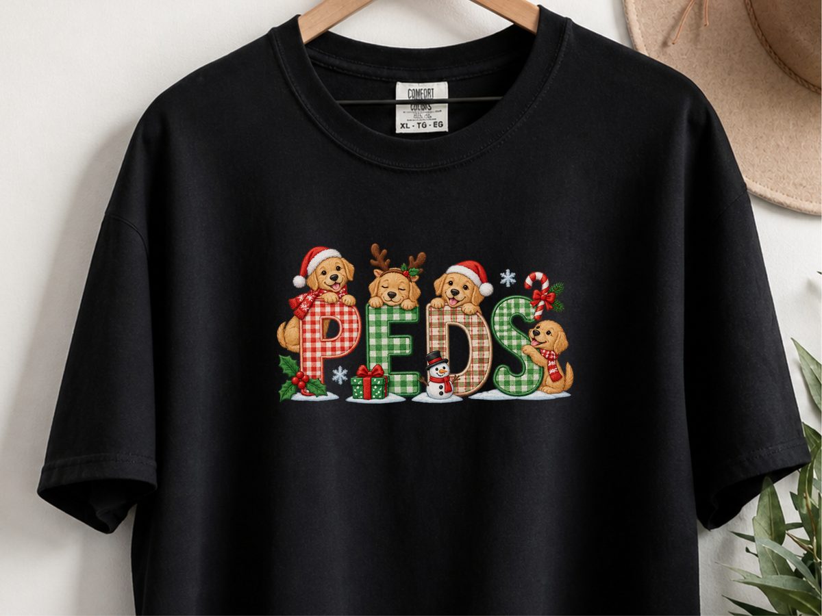 Christmas Peds Golden Retriever Puppies Dog Breed Christmas Shirt