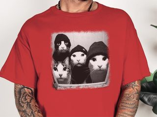 Cat Gang In Window funny shirt - photo 3