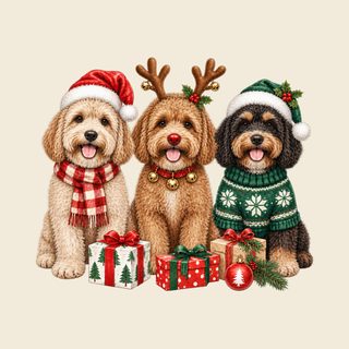 Christmas Cavapoo Trio Presents Cavapoo Shirt Christmas Dog Mom