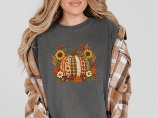 Patchwork Quilted Floral Pumpkin funny shirt - photo 3