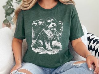 Bernedoodle drinking Beer doodle dog shirt - photo 5