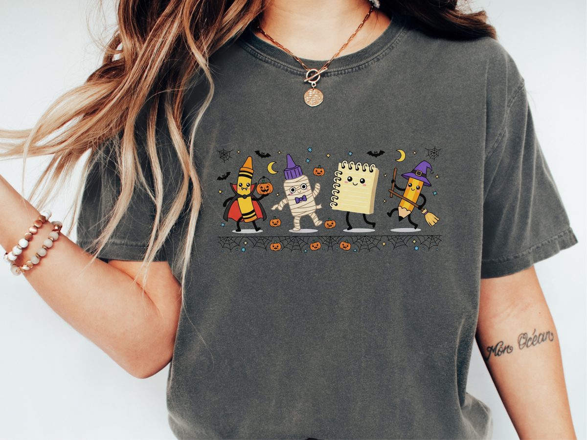 Cute Halloween School Supplies Parade Teacher Halloween T-Shirt