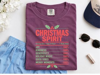 Christmas Spirit Nutrition Facts Label funny shirt - photo 4