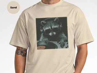 Raccoon Djing funny shirt - photo 7