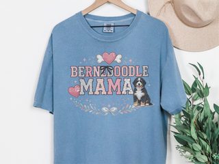 Comfort Colors Bernedoodle Mama Heart Dog Bone Crest doodle dog shirt - photo 6