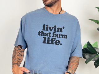 Livin That Farm Life Typography funny shirt - photo 5