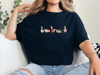 Festive Christmas Goose Lineup funny shirt - photo 1