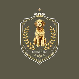 Schnoodle Royal Crest Vintage Dog Lover Art Illustration Tee Shirt