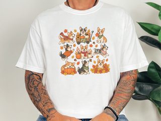 Autumn Corgi Dog Activities doodle dog shirt - photo 5