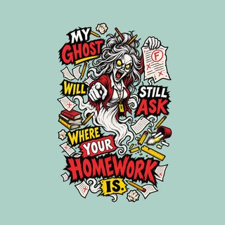 My Ghost Will Still Ask Where Your Homework Is Spooky Teacher Tee