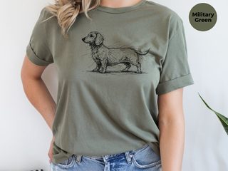 Dachshund Sketch funny shirt - photo 8