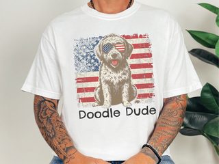 Doodle Dude American Flag doodle dog shirt - photo 1