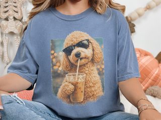 Comfort Colors Goldendoodle Iced Coffee Cool Dog doodle dog shirt - photo 7