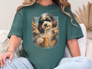Comfort Colors Aussiedoodle Iced Coffee Cool Dog doodle dog shirt - photo 7