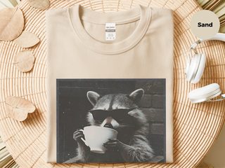 Raccoon Sipping A Cup Of Tea funny shirt - photo 5