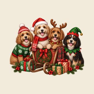 Christmas Cavapoo Sleigh Crew Santa Dog Shirt Cavapoo Sweatshirt