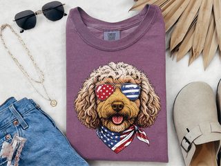 Patriotic Cockapoo Dog Portrait doodle dog shirt - photo 5
