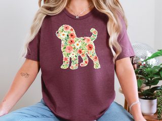 Golden Doodle Floral Silhouette doodle dog shirt - photo 7