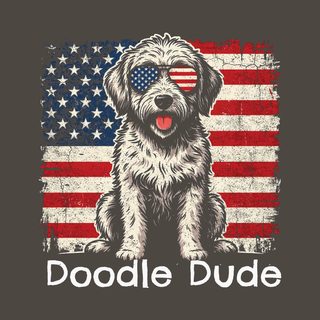 Doodle Dude American Flag Comfort Colors Goldendoodle Dad Shirt