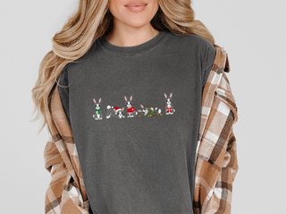 Christmas Bunny Rabbit Lineup funny shirt - photo 4