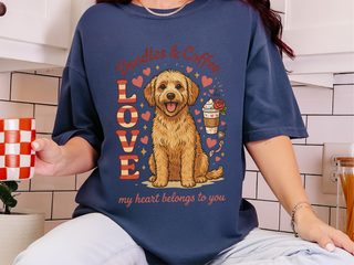 Goldendoodle Coffee Heart Belongs doodle dog shirt - photo 8