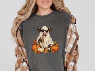 Ghost Cow Iced Coffee Pumpkin funny shirt - photo 6