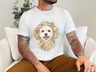 Maltipoo Floral Face doodle dog shirt - photo 2