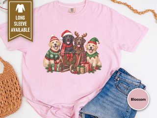 Christmas Labradors Sled Group doodle dog shirt - photo 7
