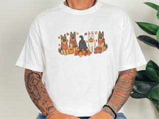 German Shepherd Autumn Fun doodle dog shirt - photo 3