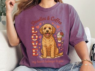 Goldendoodle Coffee Heart Belongs doodle dog shirt - photo 4