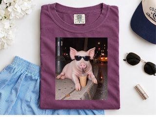 Cool Pig Drinking Iced Coffee funny shirt - photo 8