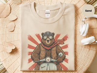 Bear on a Vespa funny shirt - photo 2