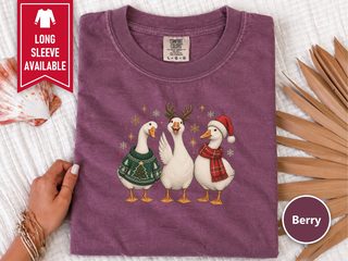 Festive Geese Christmas Trio funny shirt - photo 6