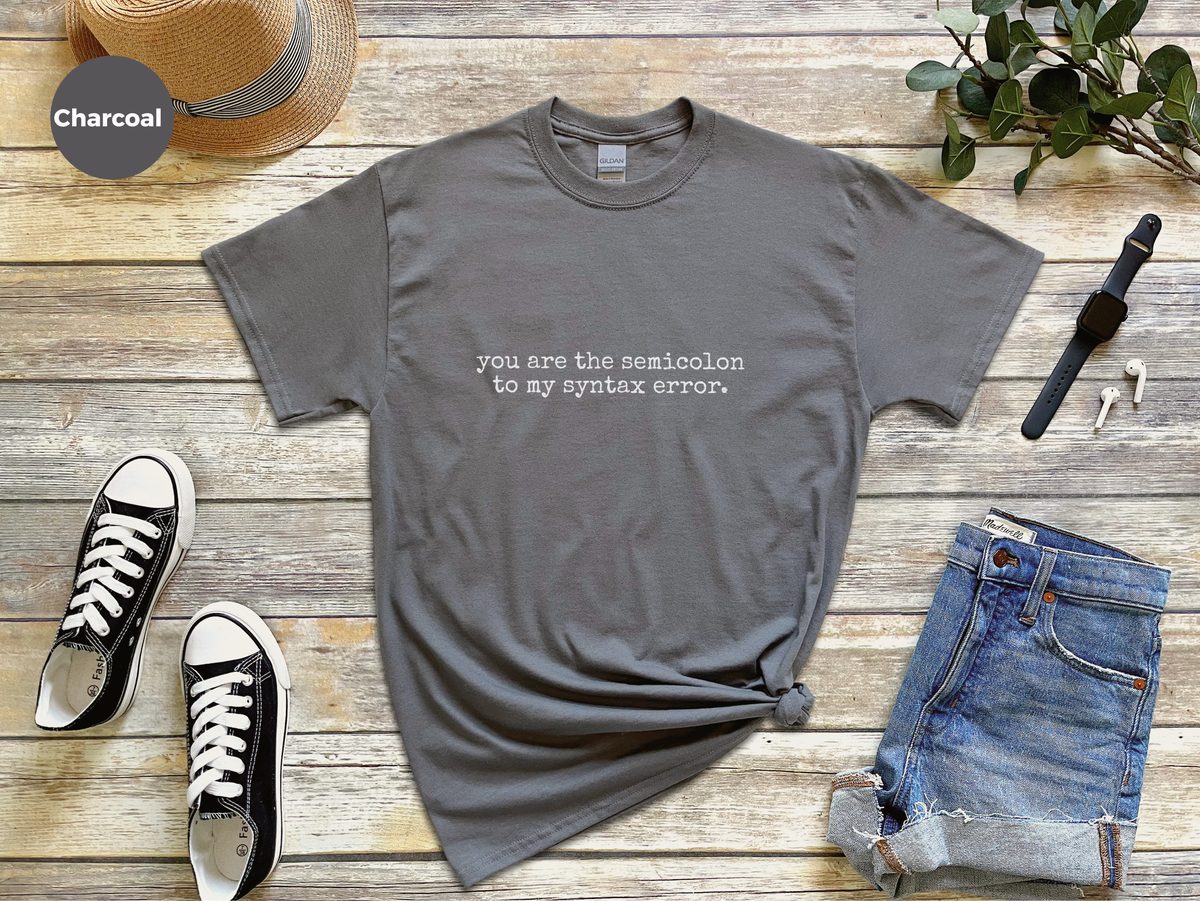 Semicolon Syntax Error Programmer Love T-Shirt for Nerdy Couples