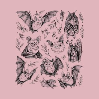 Cute Bat Animal Cartoon Comfort Colors Garment-Dyed Vintage Wash Tee