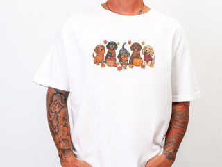 Dachshunds Fall Activities Lineup doodle dog shirt - photo 1