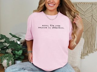 Cows Require My Attention Text funny shirt - photo 8