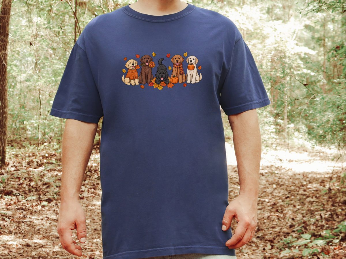 Colorful Labrador Fall Activities Comfort Colors Garment-Dyed Tee